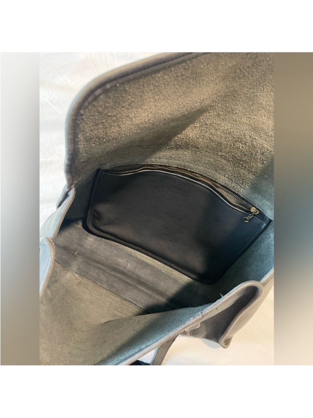 Grey Leather  Coach Satchel - Picture 8 of 11